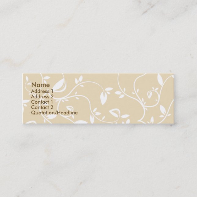 Carte De Visite Mini Feuille beige - maigre (Devant)