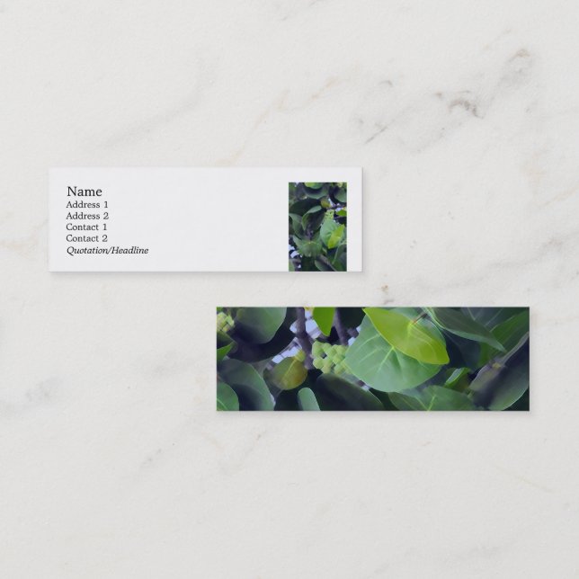 Carte De Visite Mini Feuilles sculpturaux (Devant / Derrière)