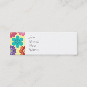 Carte De Visite Mini Fille Fleur Power coloré motif floral