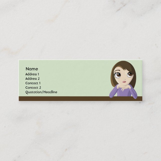 Carte De Visite Mini Fille - maigre (Devant)