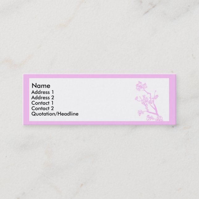 Carte De Visite Mini Fleur de cerisier rose (Devant)