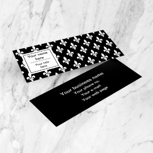 Carte De Visite Mini Fleur de Lis Motif, française, royale, blanche