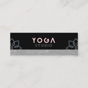 Carte De Visite Mini Fleur de Lotus marbré   Professeur de yoga   Yoga