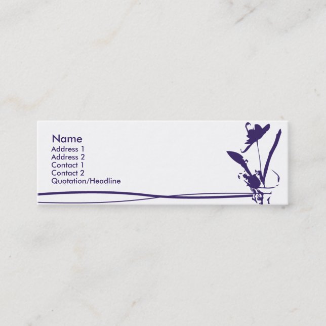 Carte De Visite Mini Fleur pourpre - maigre (Devant)