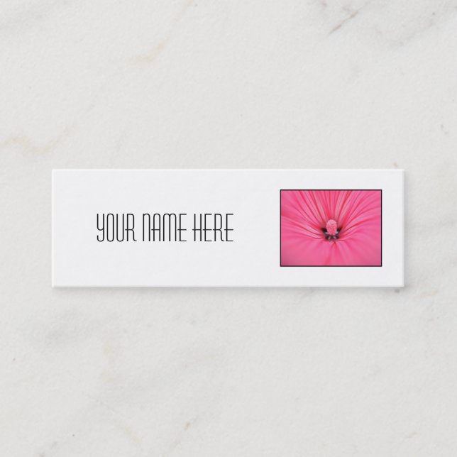 Carte De Visite Mini Fleur rose lumineuse (Devant)