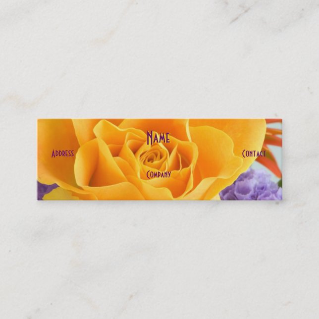 Carte De Visite Mini Fleuriste - Rose Jaune (Devant)