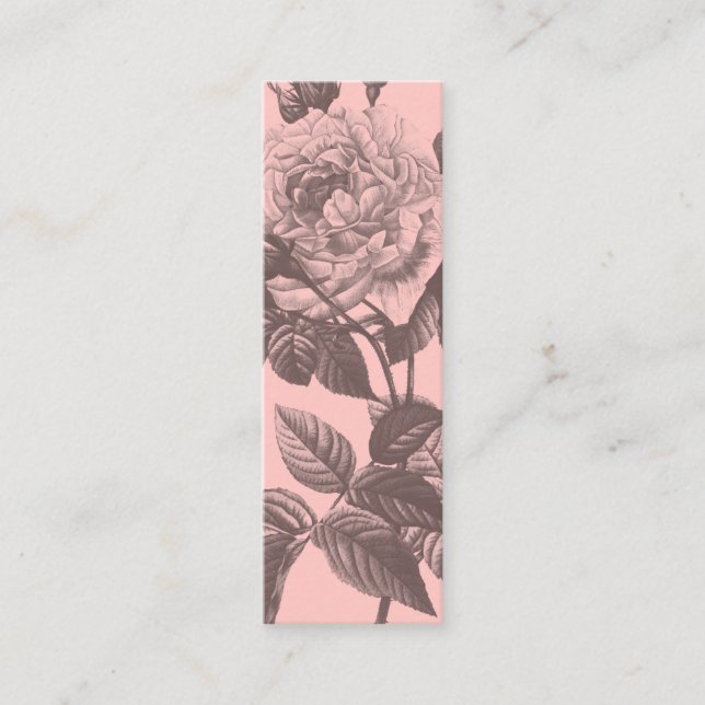 Carte De Visite Mini Fleuriste rose rose moderne fleurs girly chic fleu (Devant)