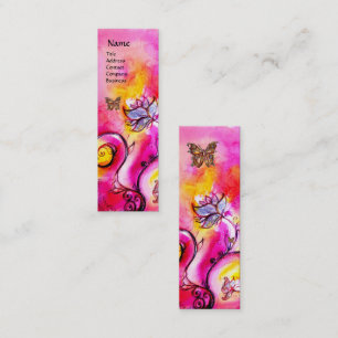 CARTE DE VISITE MINI FLEURS BLANCHES ET BOUTEILLE D'OR