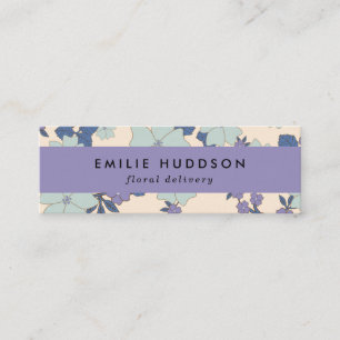 Carte De Visite Mini Fleurs Bleues, Fleurs Violettes, Fleuriste, Boutiq