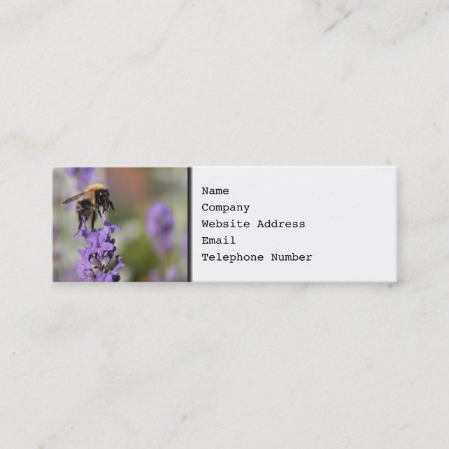Carte De Visite Mini Fleurs d'abeille et de lavande (Devant)