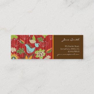 Carte De Visite Mini Fleurs florales lunatiques rouges de nature