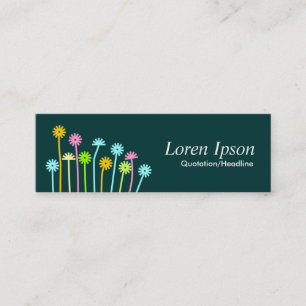 Carte De Visite Mini Fleurs heureuses (vert-foncé)