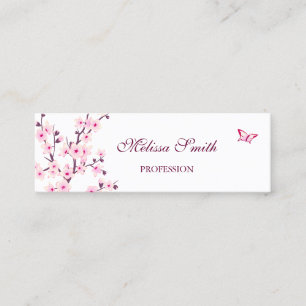 Carte De Visite Mini Fleurs professionnelles de cerisier rose blanc