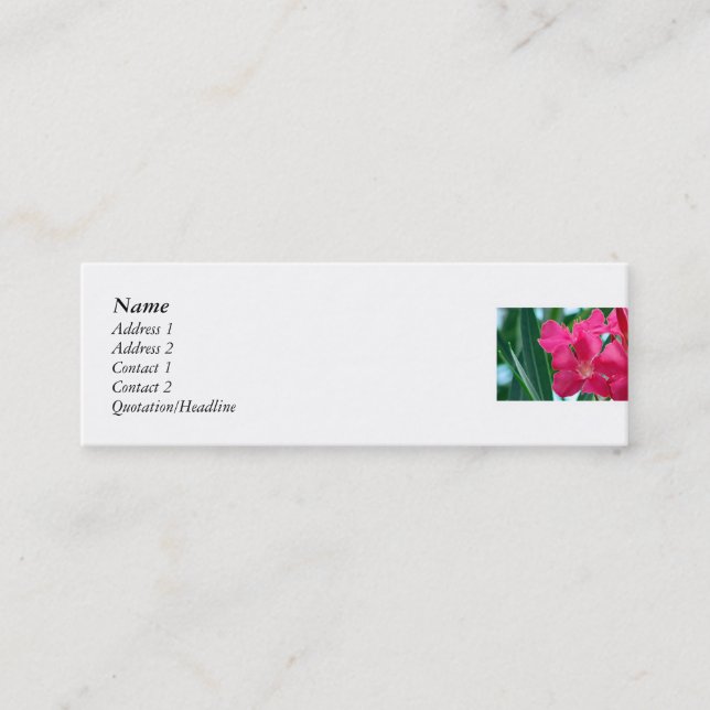 Carte De Visite Mini Fleurs roses (Devant)