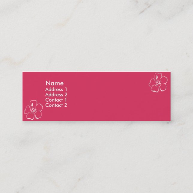 Carte De Visite Mini Fleurs roses - maigres (Devant)