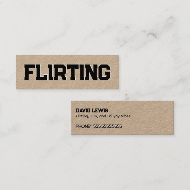 Carte De Visite Mini Flirter simple (Devant / Derrière)