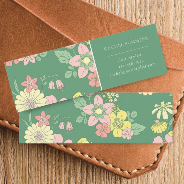 Carte De Visite Mini Floral Boho du jardin de printemps (Créateur téléchargé)