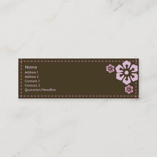 Carte De Visite Mini Floral - maigre (Devant)