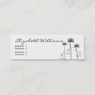Carte De Visite Mini Floral noir et blanc