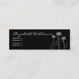Carte De Visite Mini Floral noir et blanc