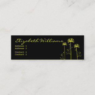 Carte De Visite Mini Floral noir et jaune
