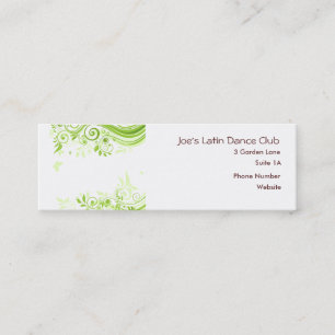 Carte De Visite Mini Flore en teintes de vert frais
