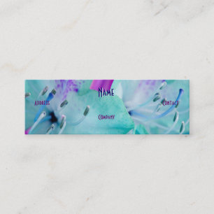Carte De Visite Mini Floriste - Floral bleu Rose jaune