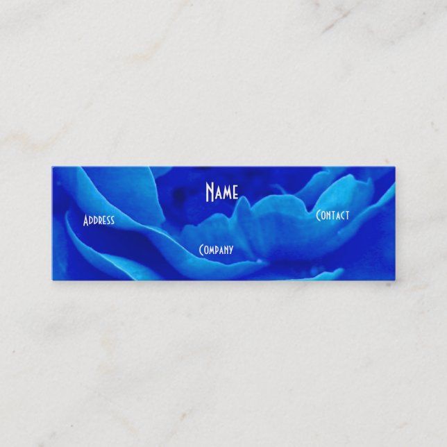 Carte De Visite Mini Floriste - Rose rose bleue (Devant)