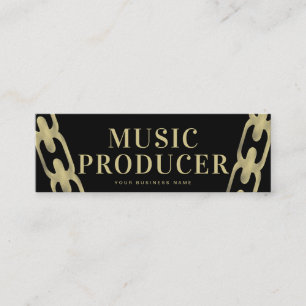 Carte De Visite Mini Foil Chain Music Producteur DJ BLACK