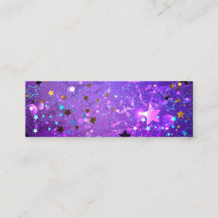 Carte De Visite Mini Fond en feuille de papier violet avec des étoiles
