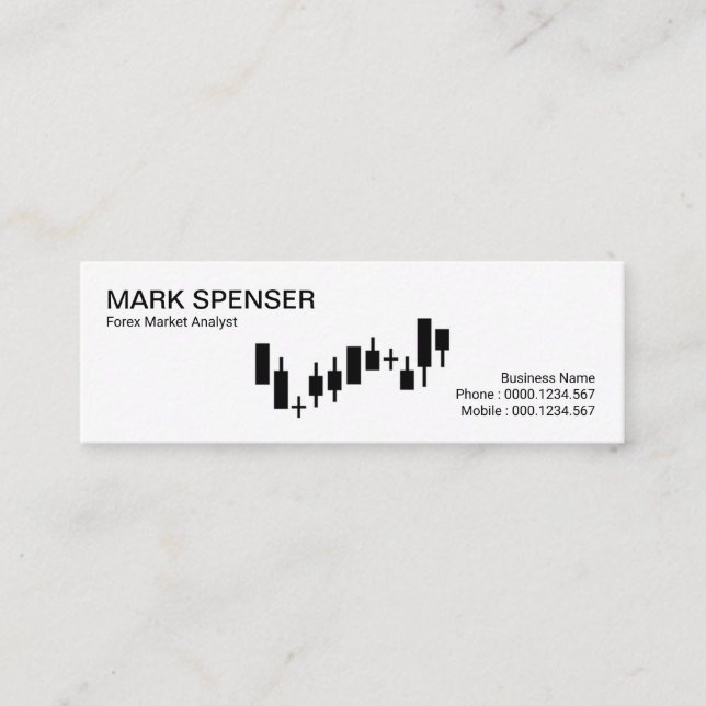 Carte De Visite Mini Forex de graphique en Stock blanc simple (Devant)