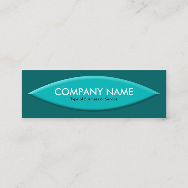 Carte De Visite Mini Forme de bateau - Turquoise sur Moss Green (Devant)