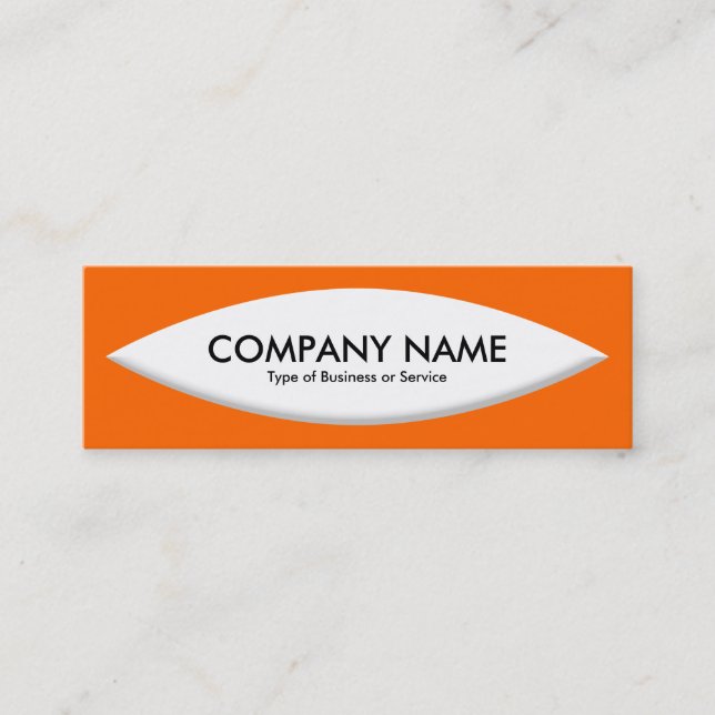 Carte De Visite Mini Forme du bateau - Blanc sur orange (Devant)