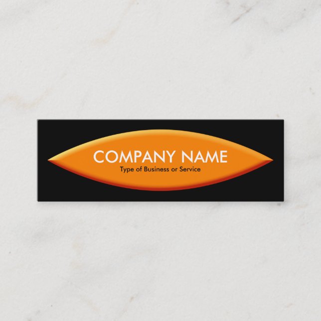 Carte De Visite Mini Forme du bateau - Orange avec noir (Devant)