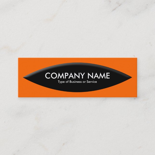 Carte De Visite Mini Forme du bateau - orange sur noir (Devant)