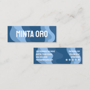 Carte De Visite Mini Formes Bleues Fabriquées à la main Grandes Vives a