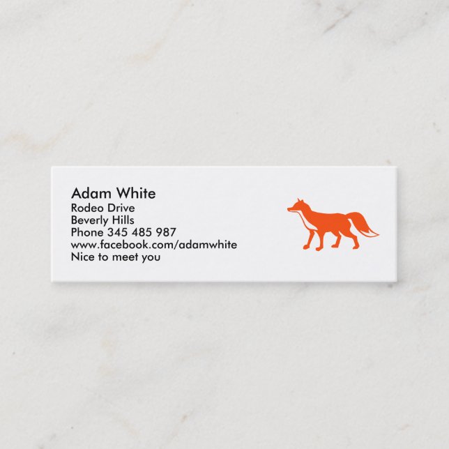 Carte De Visite Mini Fox (Devant)