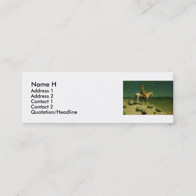 Carte De Visite Mini Frederic Remington's The Night Herder (vers 1908) (Devant)