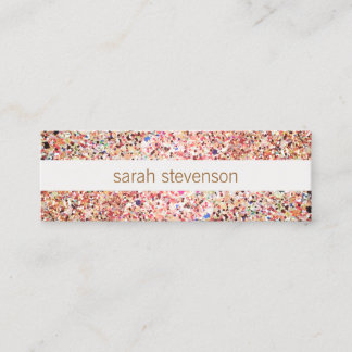 Carte De Visite Mini Fun Stripes Parties scintillant colorée look migno