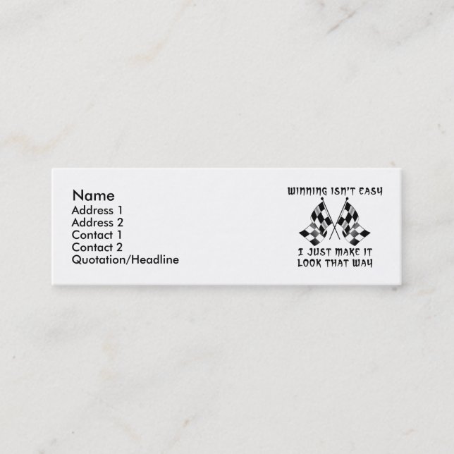 Carte De Visite Mini Gagner n'est pas facile - Dirt Bike Motocross Prof (Devant)