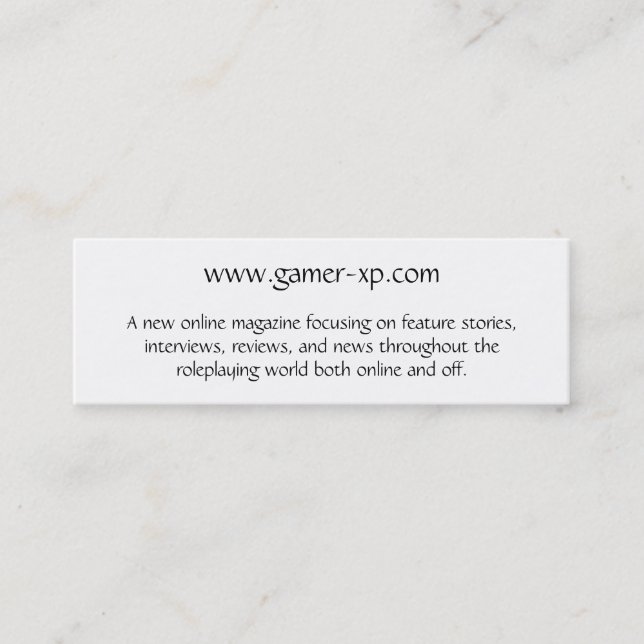 CARTE DE VISITE MINI GAMER-XP (Devant)
