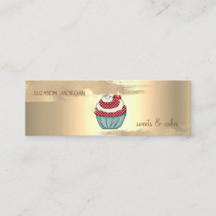 Carte De Visite Mini Gâteau élégant avec feuille d'or pinceau coup de c
