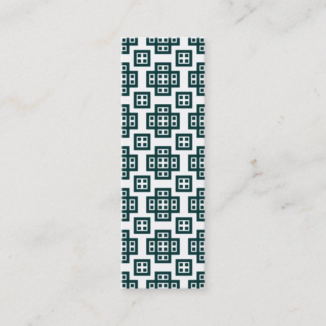 Carte De Visite Mini Géométrique 030614 - Moss foncé vert sur blanc (Devant)