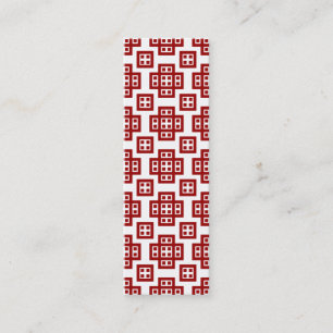 Carte De Visite Mini Géométrique 030614 - Rouge rubis sur blanc
