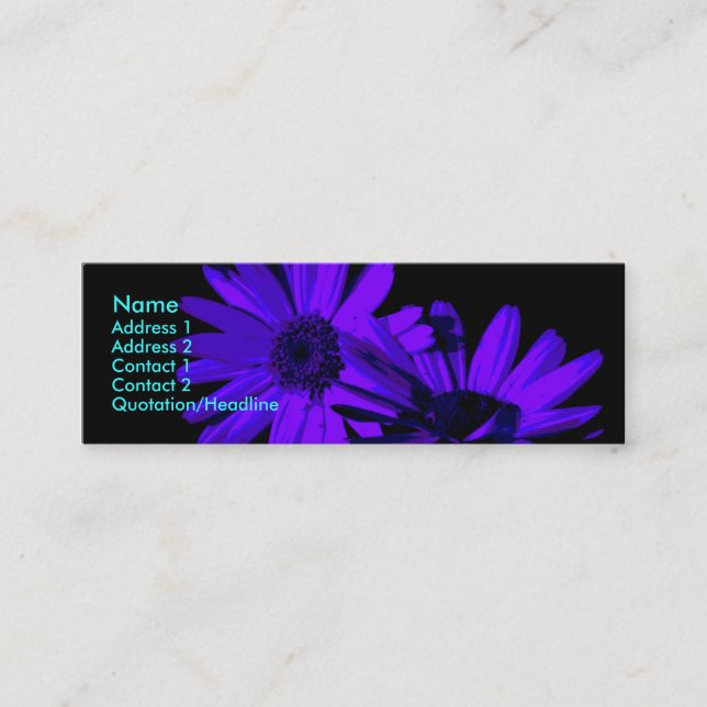 Carte De Visite Mini gerbera la nuit 1 (Devant)