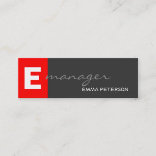 Carte De Visite Mini Gestionnaire professionnel Monogramme rouge gris m
