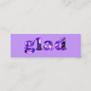Carte De Visite Mini Glad épelé avec des fleurs violettes signets