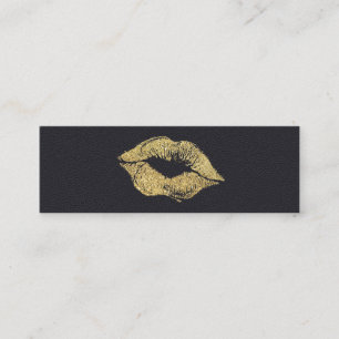 Carte De Visite Mini Glamor Faux Gold Parties scintillant Kiss Cuir