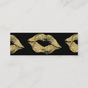 Carte De Visite Mini Glamor Lipstick Baisers Gold Parties scintillant
