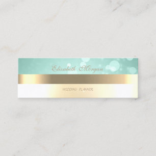 Carte De Visite Mini Glamour Moderne Élégant , Doré Faux, Bokeh